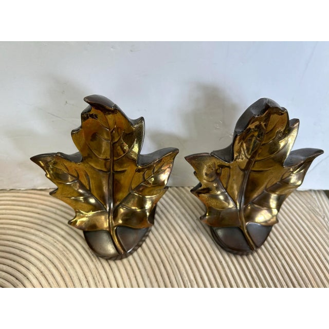 Beautiful pair of heavy bookends with a maple leaf pattern. Perfect for your Vermont hideaway or ski chalet. Would look...