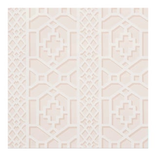 Sample - Schumacher Zanzibar Trellis Wallpaper in Blush For Sale