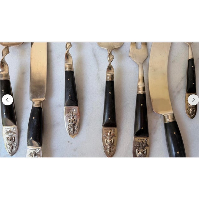 Vintage Siam/Thailand Brass Buddha Serving Utensils - 8 pcs For Sale In Greensboro - Image 6 of 10