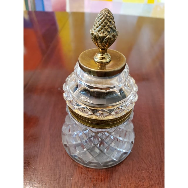 Baccarat Vintage Baccarat Style Bell Shape Crystal Bronze Jewel Box For Sale - Image 4 of 9