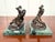 Mid 20th Century Pair of Vintage Bronze Belle Époque Style Bacchic Putti Bookends on Verde Marble, in the Manner of Auguste Moreau For Sale - Image 5 of 12