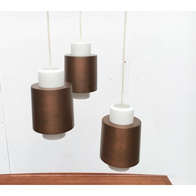 Mid-Century Modern German Space Age Triple Cascade Copper and Glass Pendant Lamp from Staff, 1960s For Sale - Image 11 of 18