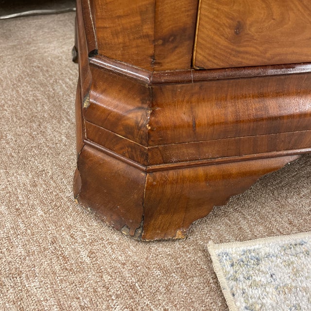 Wood Flame Mahogany Rococo Revival Chest With Swan Mirror For Sale - Image 7 of 11