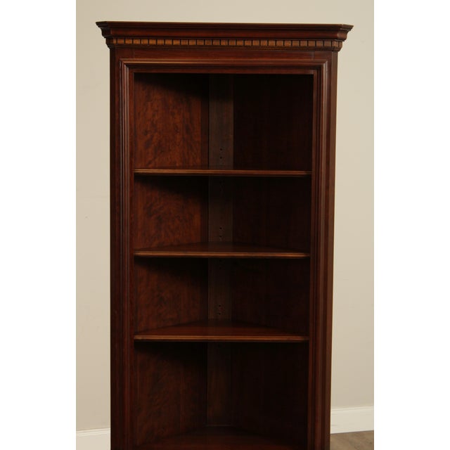 Traditional Cherry Corner Open Bookcases A Pair Chairish