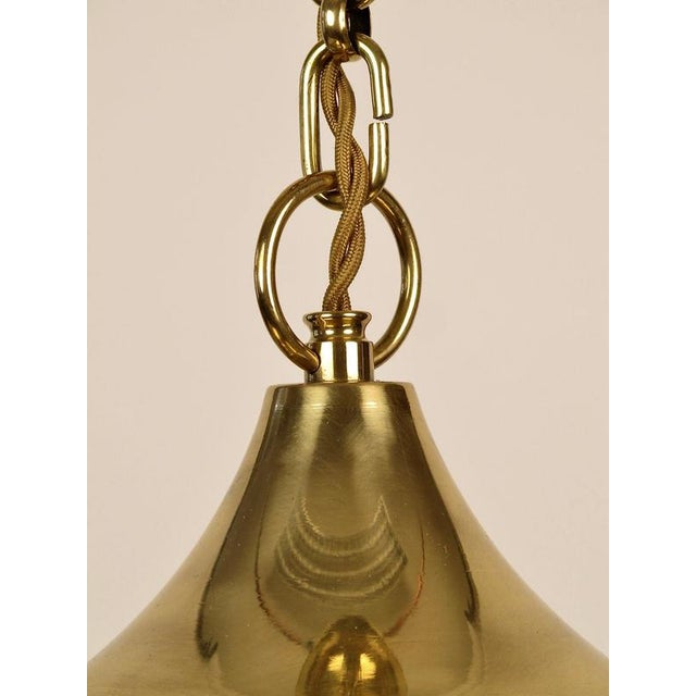 Late Jugendstil Pendant Lamp in Brass and Opaline Glass, Vienna, Austria, 1900s For Sale - Image 6 of 11