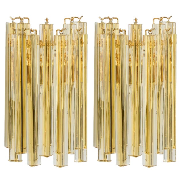 Large Austrian Wall Light in Murano Glass by Venini for Kalmar, 1970s, Set of 2 For Sale