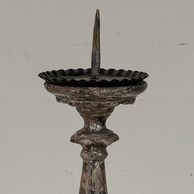 Pair of 18th Century Italian Baroque Silver Gilded Candlesticks For Sale - Image 15 of 18