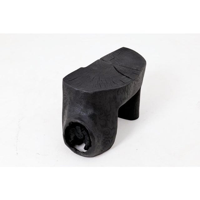 Black Sculptural Hardwood Stool by Logniture For Sale - Image 8 of 15