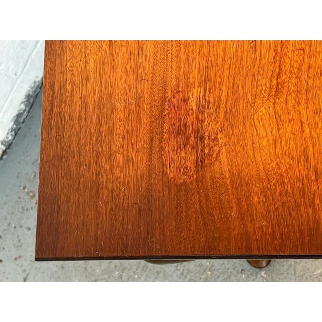 Brown Mid-Century Queen Anne Style Writing Desk For Sale - Image 8 of 13