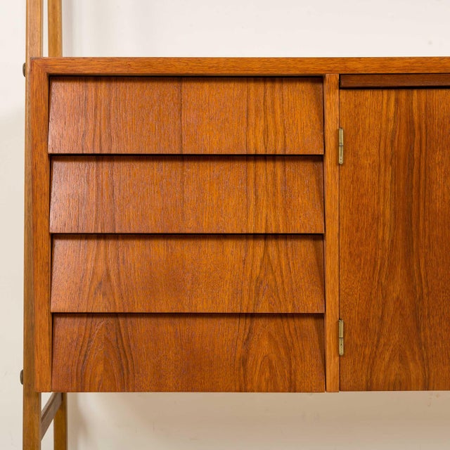 Mid-Century Modern Scandinavian Bookcase with Desk, Sweden, 1960s For Sale - Image 13 of 18