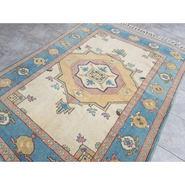 Textile 1960s Floral Design Wool Area Rug For Sale - Image 7 of 11
