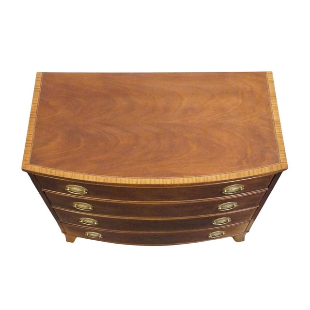 Councill Craftsman Banded Mahogany Traditional Duncan Phyfe Style 34" Four Drawer Chest For Sale - Image 9 of 12