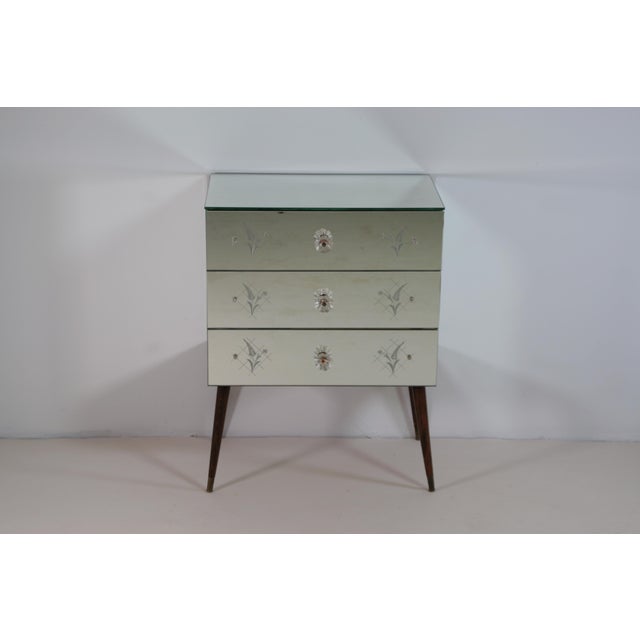 Brown Art Deco Mirrored Chest of Drawers, 1950s For Sale - Image 8 of 15