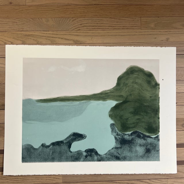 2020s Original Signed 2026 Seascape Monotype Artwork, Unframed 18 X 24 For Sale - Image 5 of 5