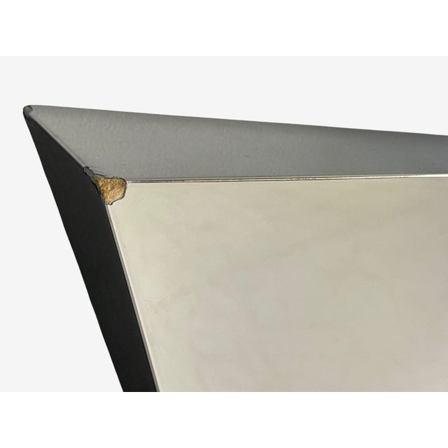 Chrome Brutalist Style, Geometric Chrome Wall Mirror, American, 2010s For Sale - Image 8 of 9