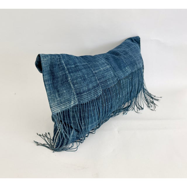 Vintage Indigo Blues Envelope Lumbar Down Pillow For Sale - Image 4 of 11