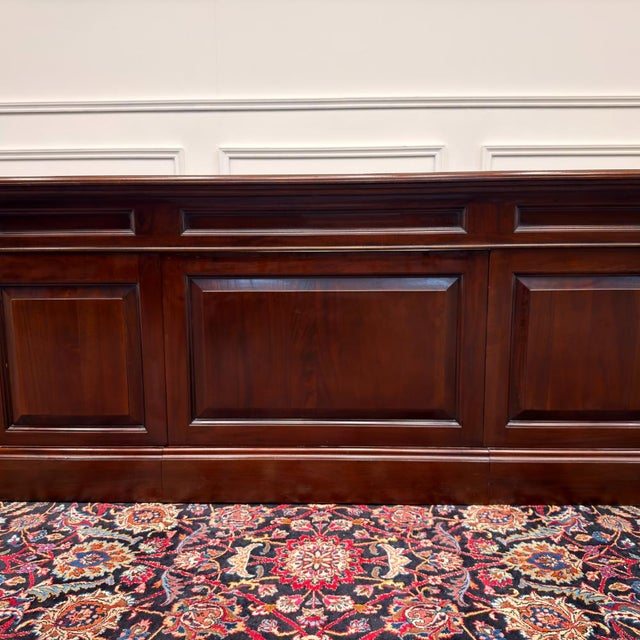 Brown Large English Desk with Back Panel For Sale - Image 8 of 18
