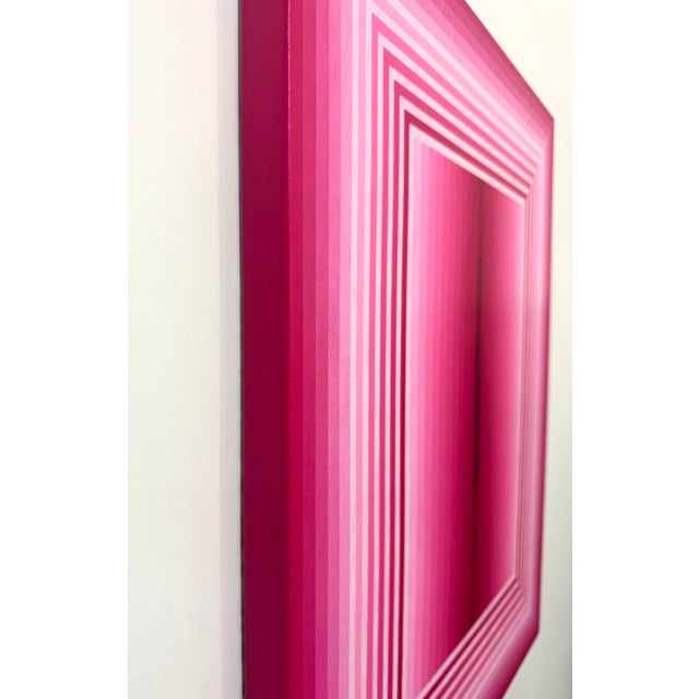 Contemporary Abstract Acrylic on Canvas "Extended Light (Rose Madder)" by Andy Harwood For Sale - Image 6 of 7