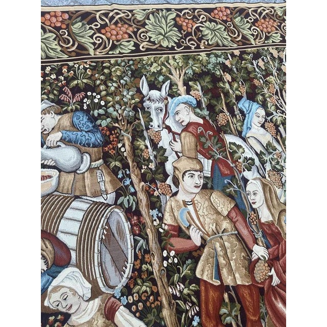 Gray Aubusson Style Jacquard Tapestry, 1980s For Sale - Image 8 of 18
