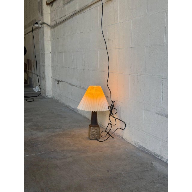 Mid 20th Century Mid-Century Modern Brown Ceramic Table Lamp For Sale - Image 11 of 11