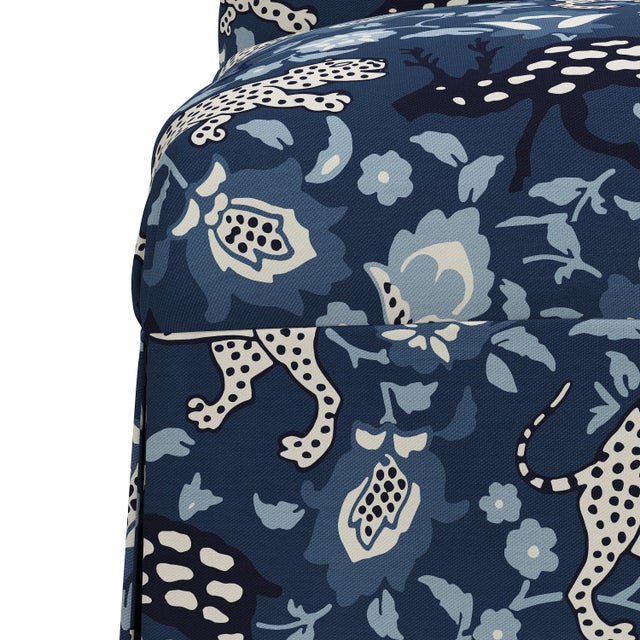 Not Yet Made - Made To Order Slipcover Dining Chair in Leopard Blue For Sale - Image 5 of 8