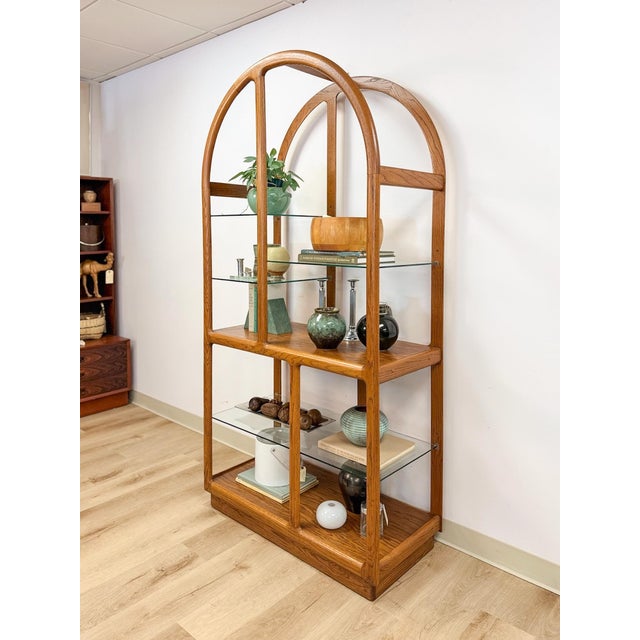 Danish MCM Bentwood Display Shelf Glass Shelves Vintage Etagere Bookcase For Sale - Image 10 of 13