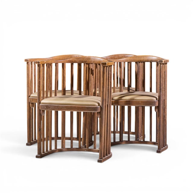 Mid-Century Modern Josef Hoffmann No. 729/2f Bentwood Barrel Chairs - Set of 4 For Sale - Image 3 of 10