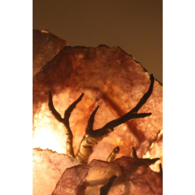 Metal Sculptural Tree Lamp attributed to Richard Faure for Maison Honore Paris, 1970s For Sale - Image 7 of 14