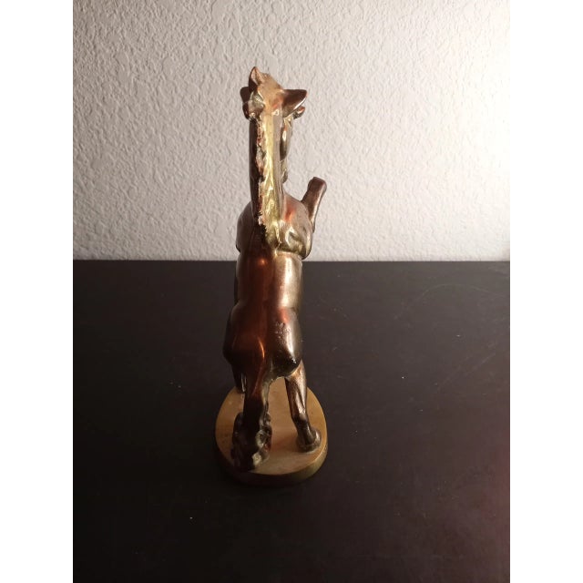 Art Deco 1970s Solid Brass Galloping Unicorn Sculpture For Sale - Image 3 of 9