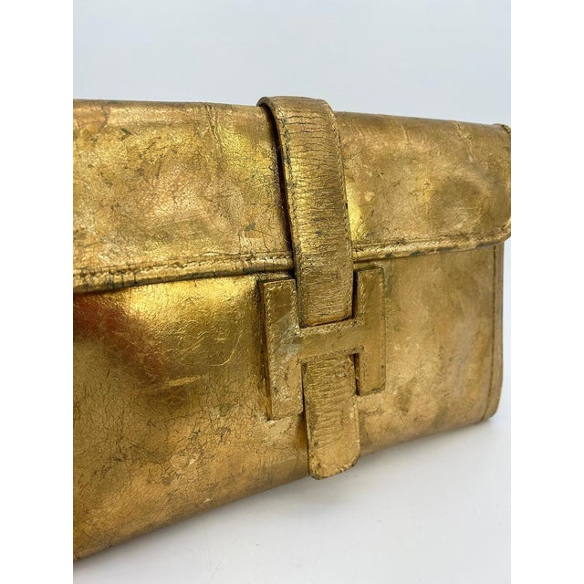 Gold Vintage Hermes Gold Foil Jige Pm For Sale - Image 8 of 11