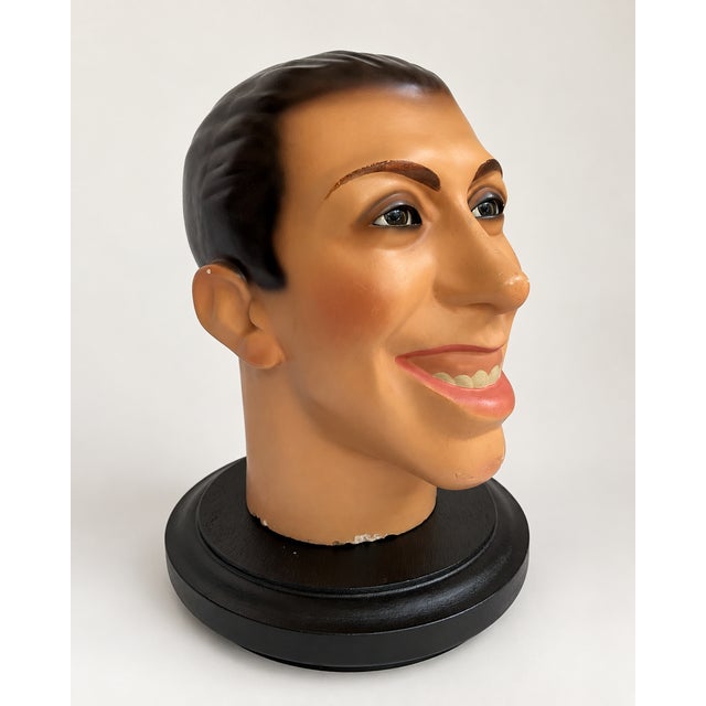 French Fernandel Sculptural Head with Glass Eyes, 1930s For Sale - Image 11 of 11