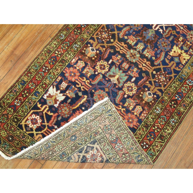 1930s Long Antique Persian Heriz Runner - 3'2" x 14'7" For Sale - Image 5 of 11