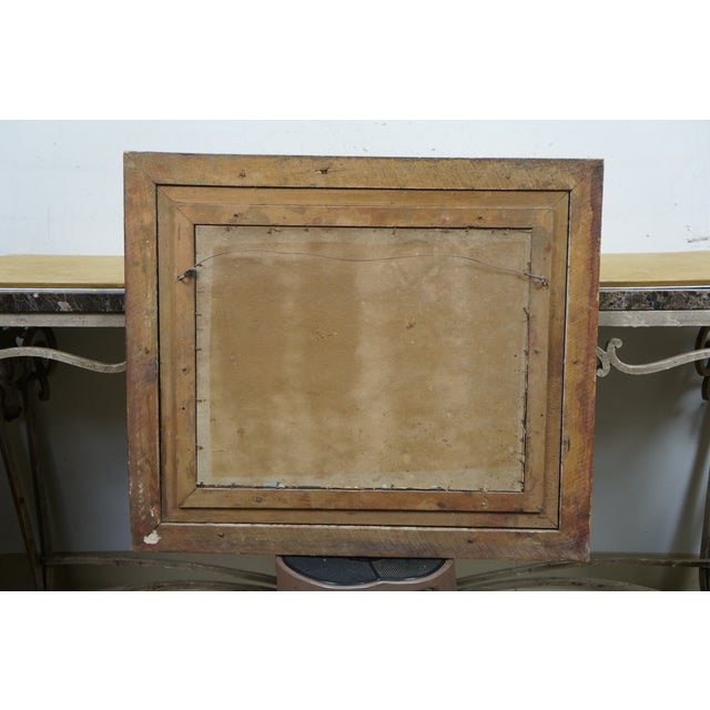 Blue Mid Century Rowboat Sailboat Tree Lined River Lake Seascape Print For Sale - Image 8 of 10