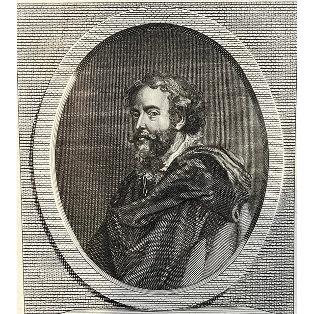 Illustration Continental 19th Century Engraving of Peter Paul Rubens For Sale - Image 3 of 4