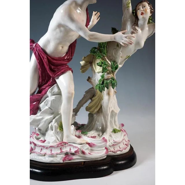 Large Antique Mythological Apollo and Daphne Figurine by J.J. Kaendler for Meissen, 1860 For Sale - Image 9 of 14