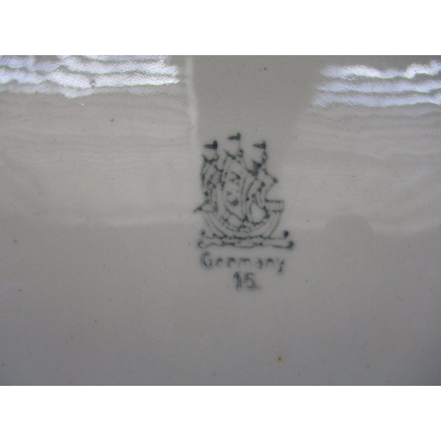 Ceramic Antique German Delft Windmill and Clipper Ship Design Serving Bowl For Sale - Image 7 of 11