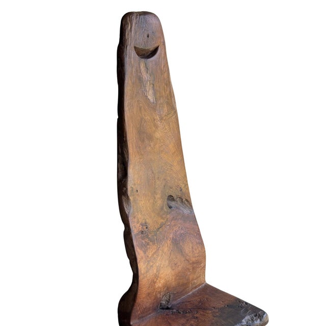 1920s Monumental Antique Javanese Sculptural Throne Stool, Modern Organic For Sale - Image 5 of 11