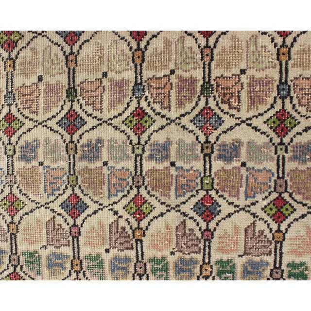 Squared Size Mid-Century Modern Rug With Circular Pattern in Variety of Colors 6'6 X 6'8 For Sale - Image 10 of 12