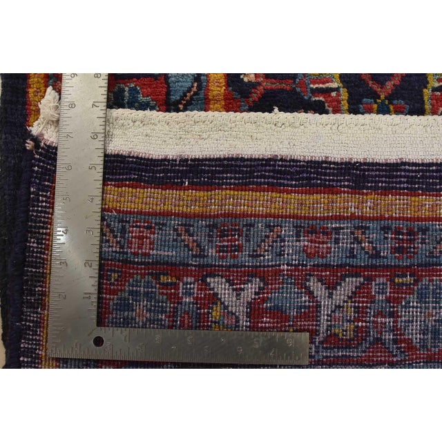 Mahal Runner 3’10” X 10’4” Blue Wool Vintage Tribal Hand-Knotted Oriental Rug For Sale - Image 14 of 14