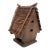 Large Rustic Wooden Birdhouse – Natural Twig Roof Garden Decor For Sale
