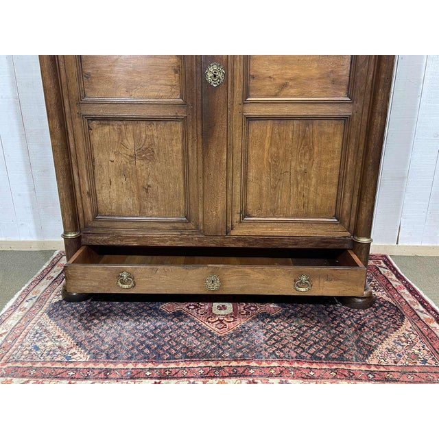 Antique Empire Style Oak Wardrobe, 1800s For Sale - Image 15 of 18