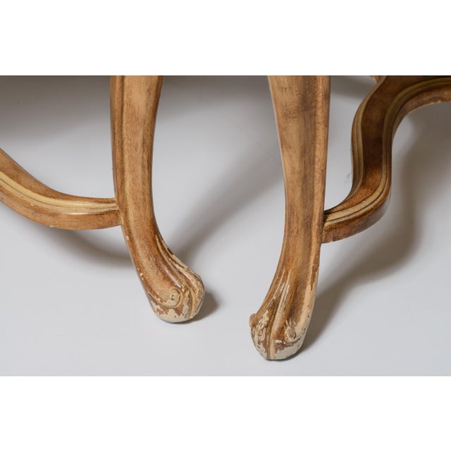 Pair Louis XV Style Ottomans, Natural Suede Upholstery For Sale - Image 11 of 11