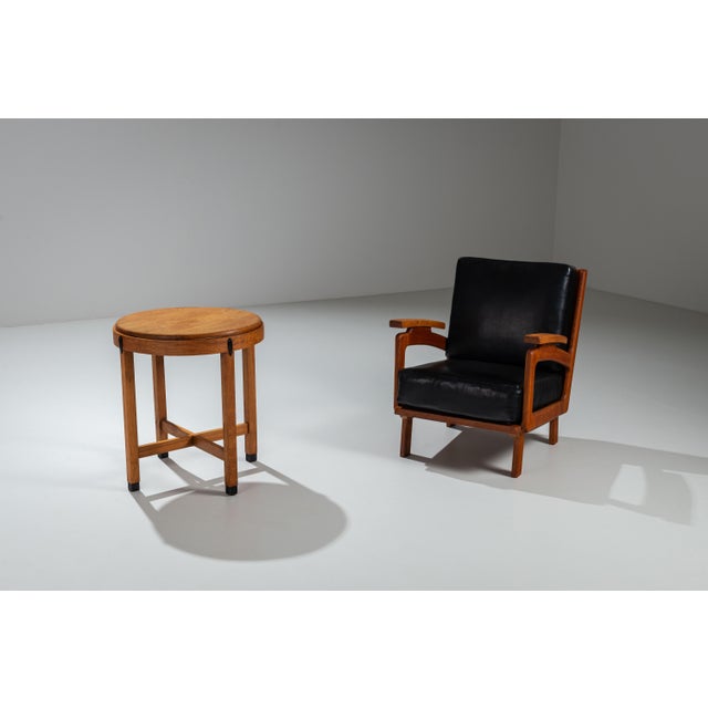 1930s Art Deco Amsterdam School Round Side Table, 1930s For Sale - Image 5 of 11