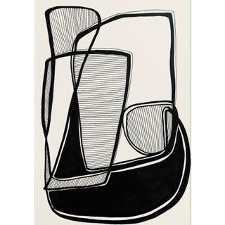 Original Black & White Minimal Drawing "Modern Shapes" For Sale
