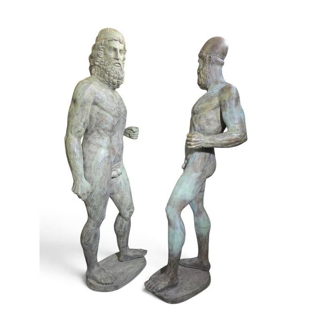 Gold Sculptures of the Riace Warriors in Bronzes, Set of 2 For Sale - Image 8 of 11