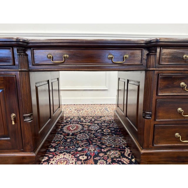 English Partner Desk in Teak For Sale - Image 10 of 18
