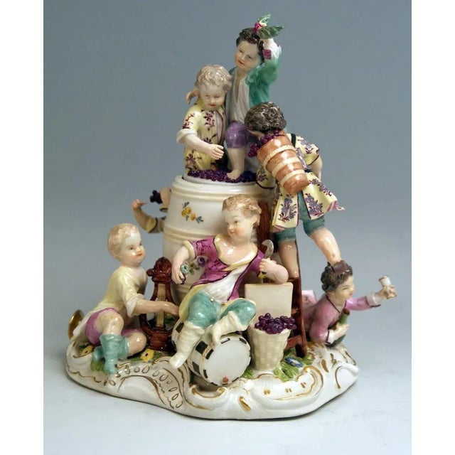 Meissen most remarkable figurine group: seven children as wine-growers size / dimenions: height 9.44 inches width 7.48...