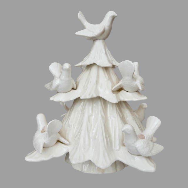White Vintage Fitz & Floyd White Dove Christmas Tree Candelabra For Sale - Image 8 of 11
