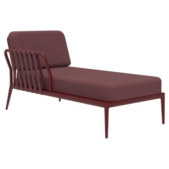 Ribbons Burgundy Right Chaise Lounge by Mowee For Sale