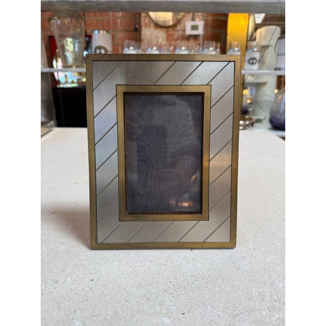 Metal Christofle Selection Silver-Plated Photo Frame With Brass Accents For Sale - Image 7 of 7